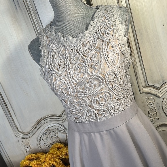 Girls Romeo+Juliet Softest Gray Blue Fit and Flair Dress Ballet Fairy Feminine - Picture 2 of 10